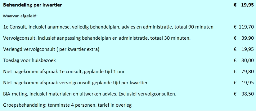 Tarieven 2023 website